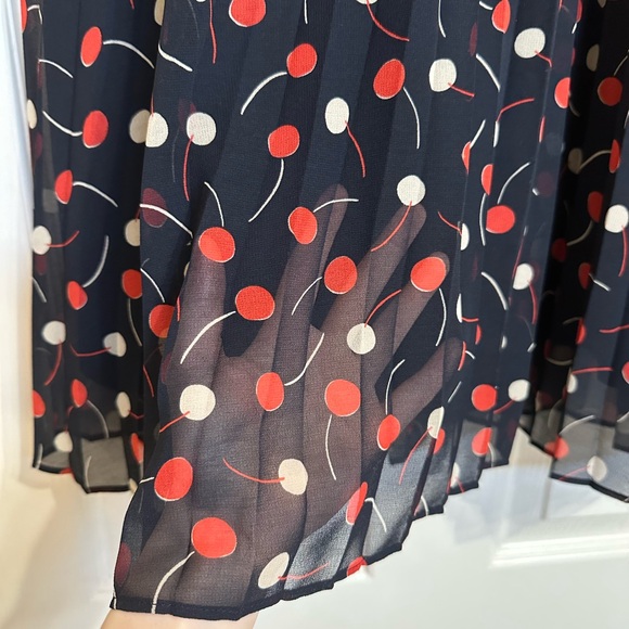 Ann Taylor Navy and Red Polka Dot Midi Skirt ♥️ - Picture 4 of 9